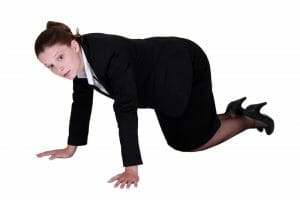 adult woman crawling