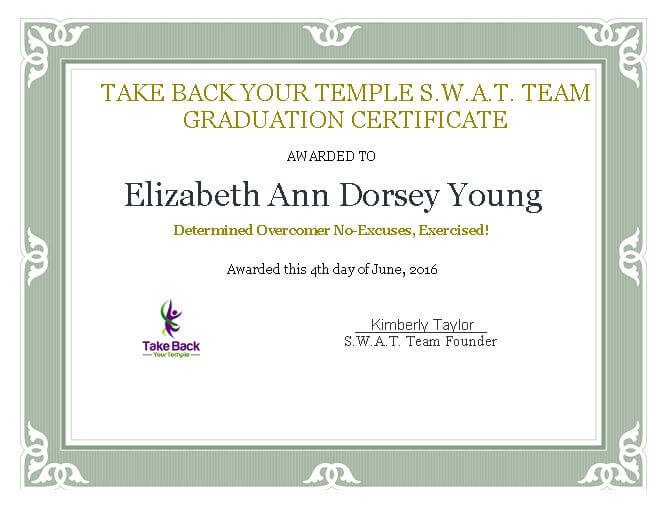 Elizabeth Young Certificate