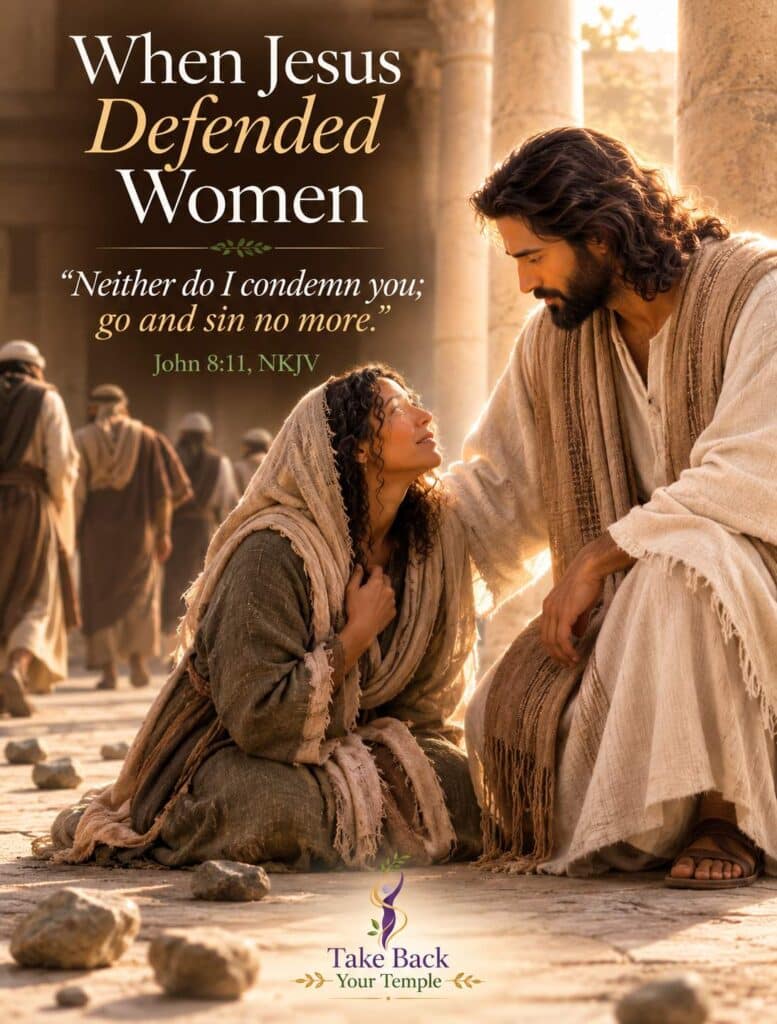 Jesus defended women from condemnation and shame - John 8:11